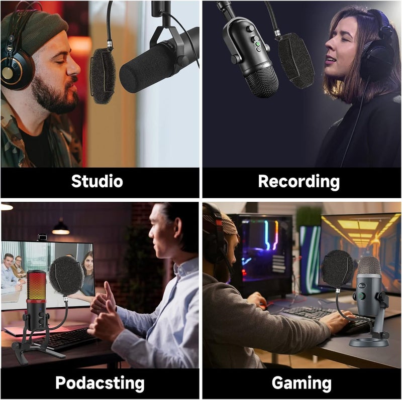 PROAR Pop Filter for Microphone - Sponge Layered Pop Wind Screen with Enhanced Flexible 360° Gooseneck - Image 4